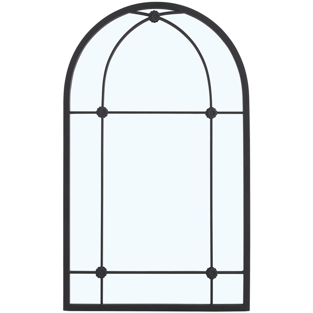 Living and Home Arched Metal Window Mirror 60 x 100cm