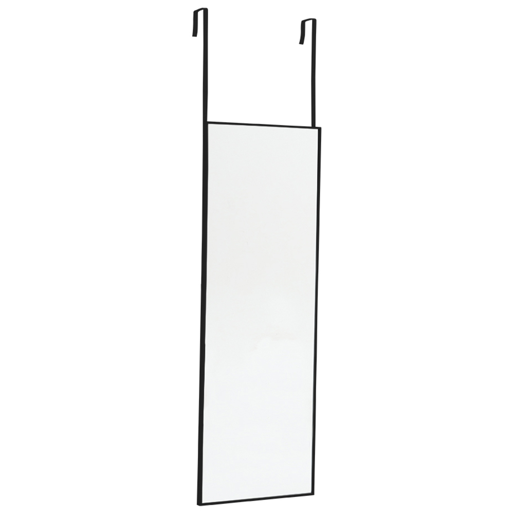 Living and Home Black Frame Over Door Full Length Mirror 28 x 118cm
