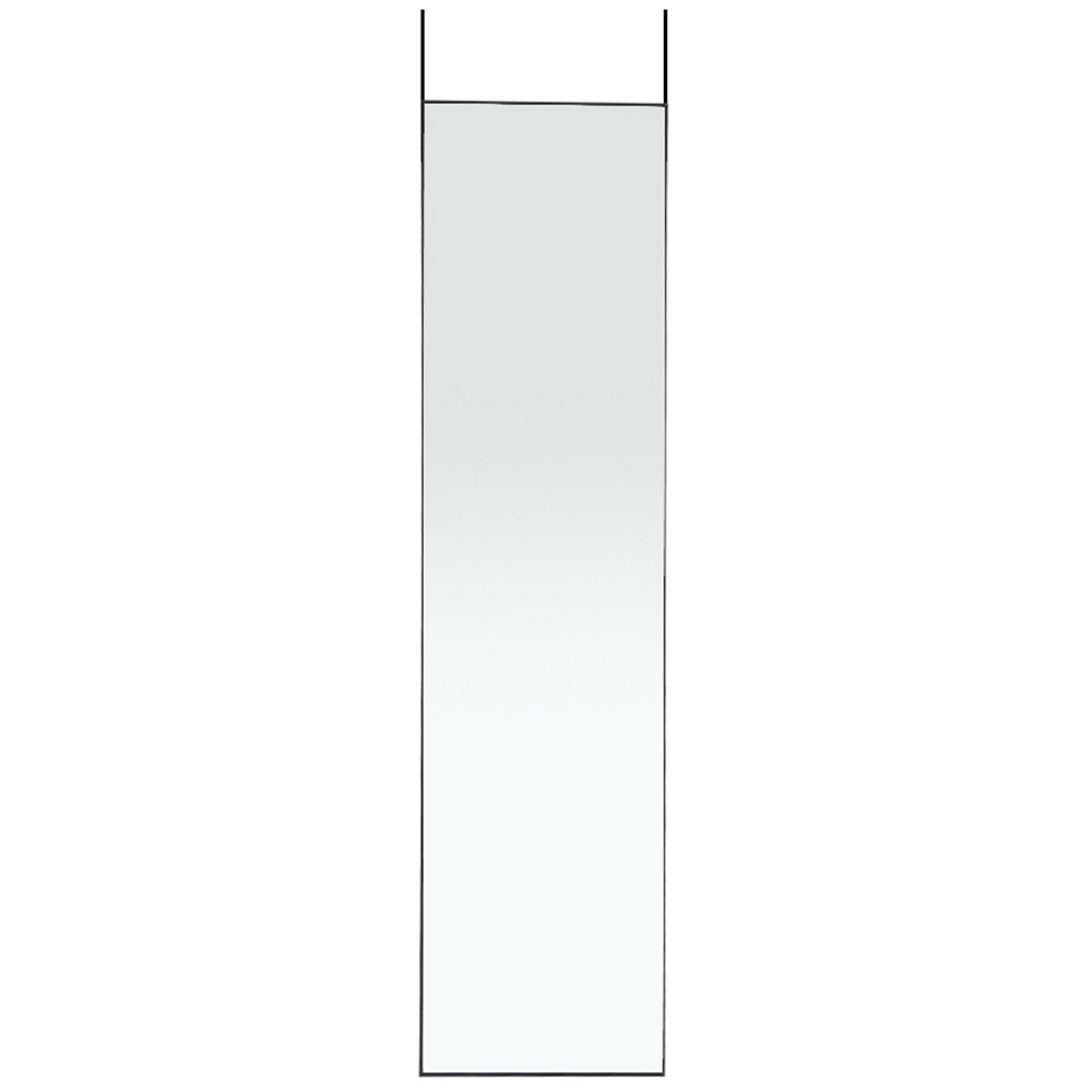 Living and Home Black Frame Over Door Full Length Mirror 37 x 147cm