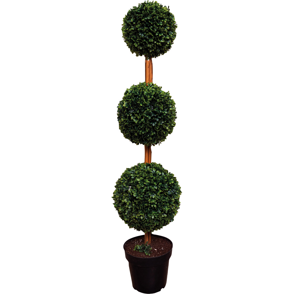 Best4 Green Artificial Topiary Triple Ball Tree 90cm