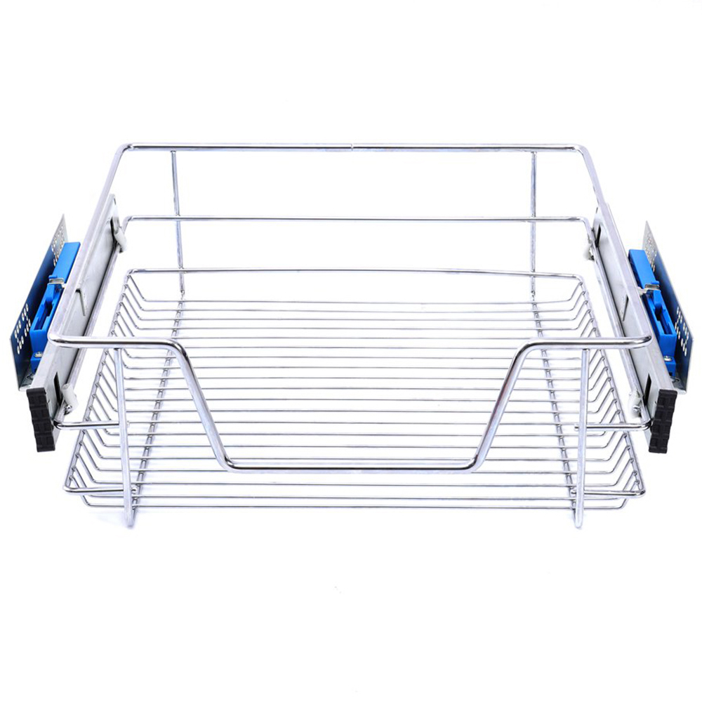 Living and Home Metal Sliding Kitchen Basket Cabinet
