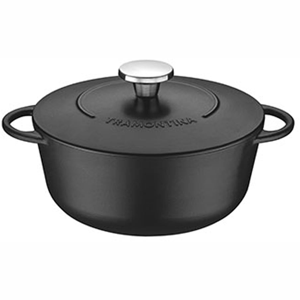 Tramontina Trento 28cm Black Enamelled Cast Iron Casserole Dish