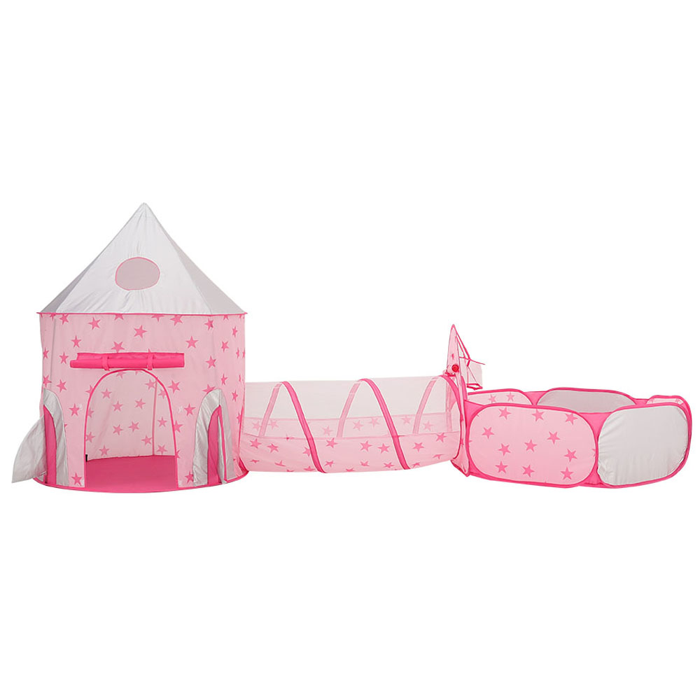 Living and Home 3-in-1 Kids Pop-up Play Tent Set Pink