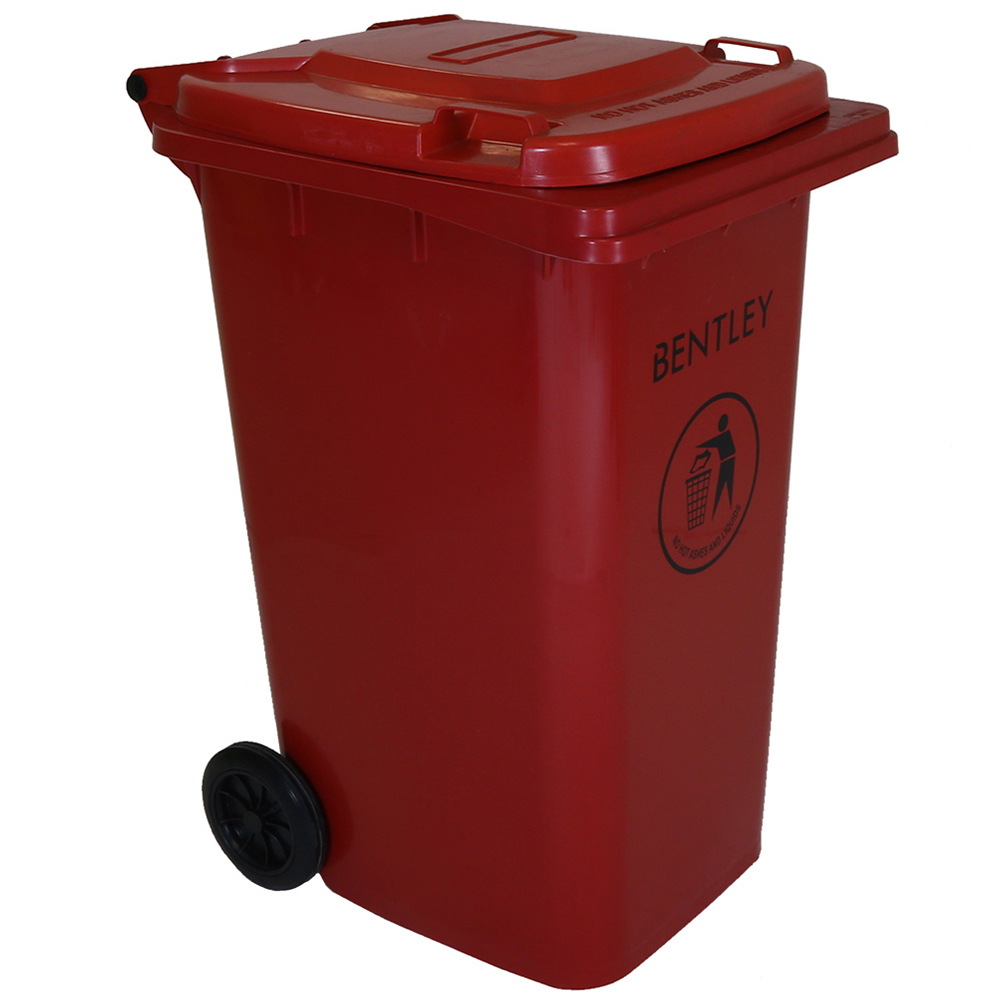 Charles Bentley Red Wheelie Bin 240L