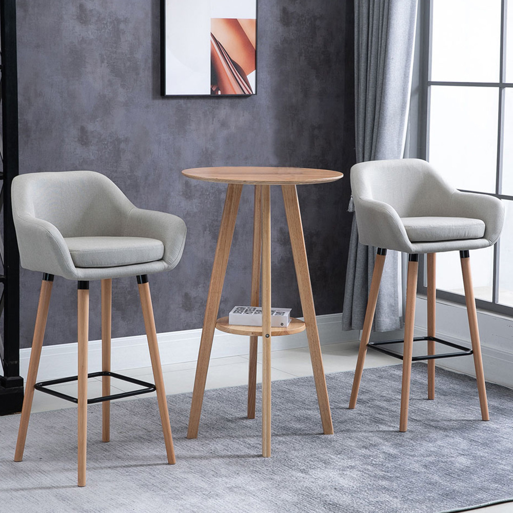 Portland Beige Upholstered Bar Stool Set of 2
