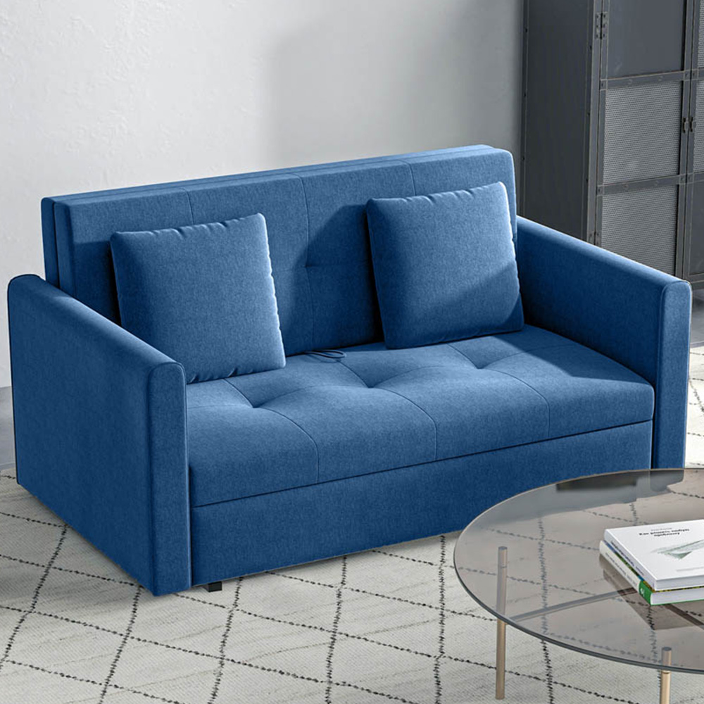Portland Double Sleeper Dark Blue Convertible Sofa Bed