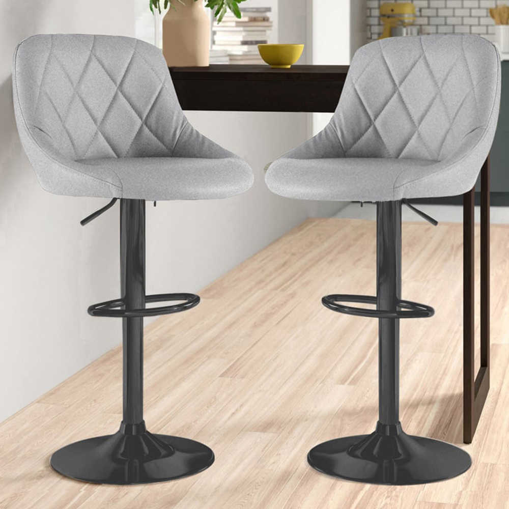 Neo Grey Fabric Bar Stool Set of 2