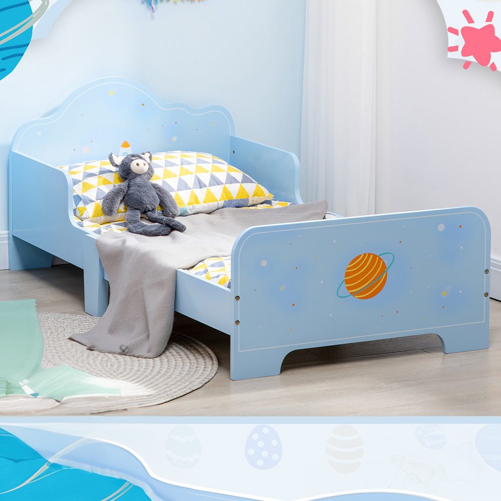 Playful Haven Single Blue Kids Toddler Bed