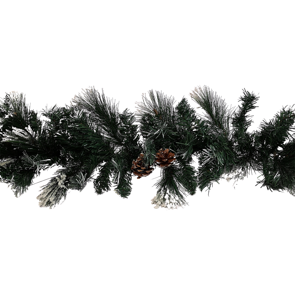 Samuel Alexander Frosted Glacier Christmas Garland with Pine Cones 270cm