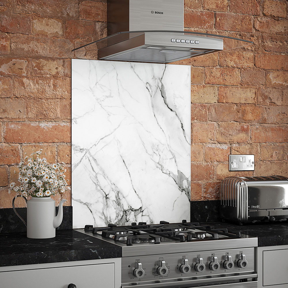 Splashback Grey Kitchen Glass Splashback 60 x 75cm - 0.6cm Thick