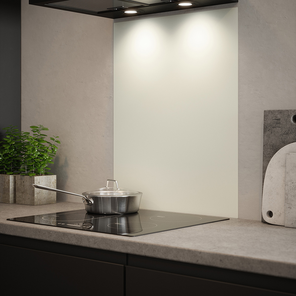 Splashback Matt White Kitchen Glass Splashback - 60 x 75cm - 0.6cm Thick