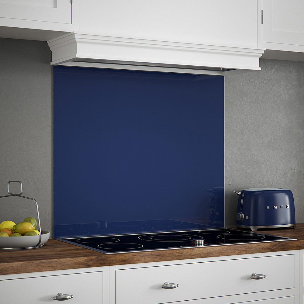 Splashback Kitchen Glass - Midnight Blue - 75 x 90cm - 0.6cm Thick