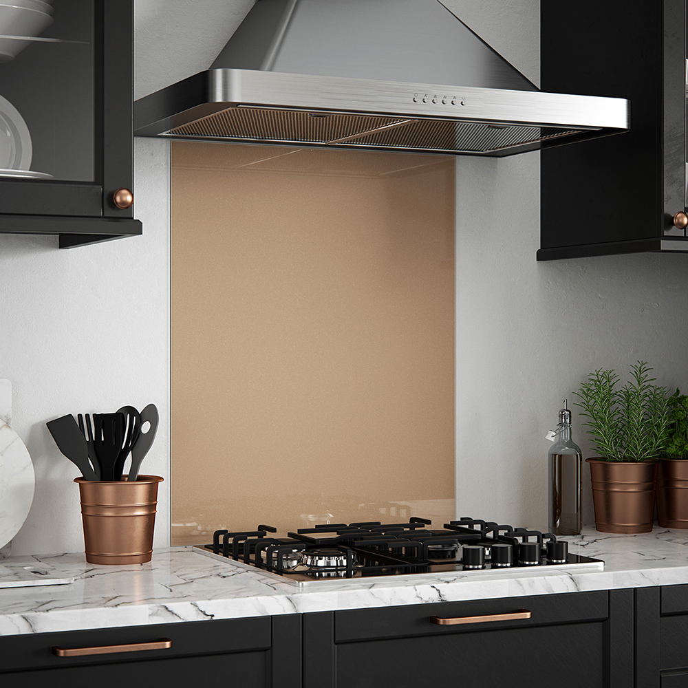 Rose Gold Glass Kitchen Splashback 600 x 750 x 6mm