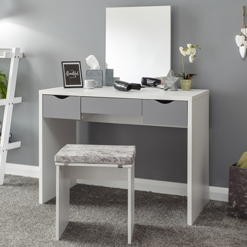 Gfw White Elizabeth Drawer Dressing Table Set With Mirror Size 3