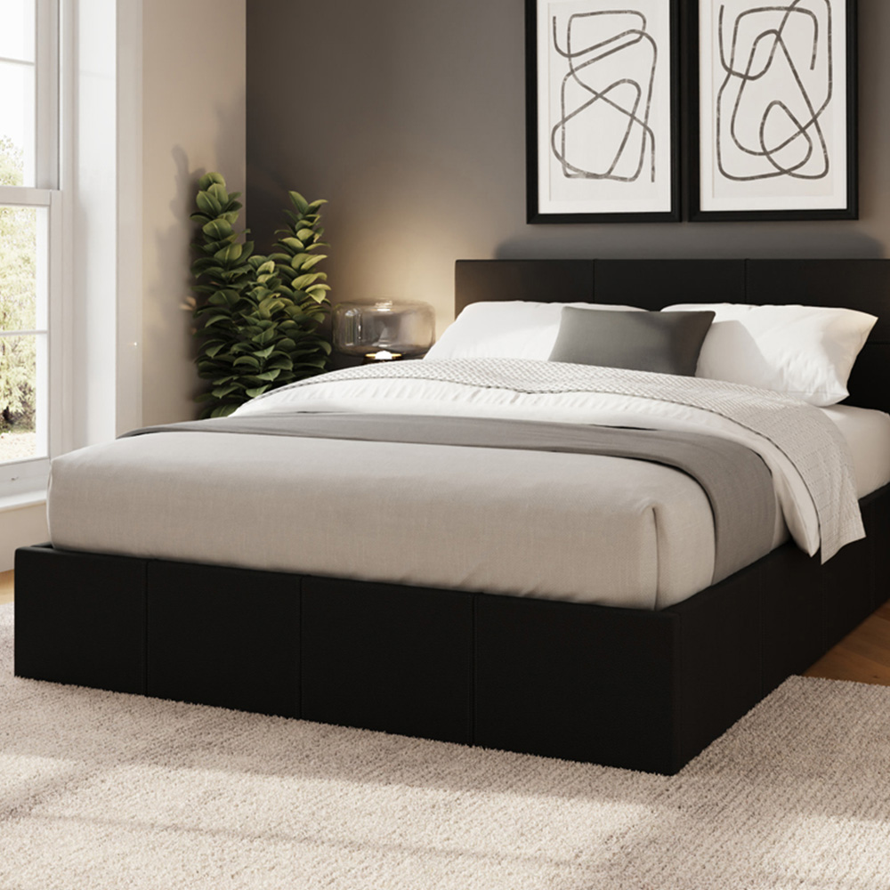 GFW Small Double Black End Lift Ottoman Bed