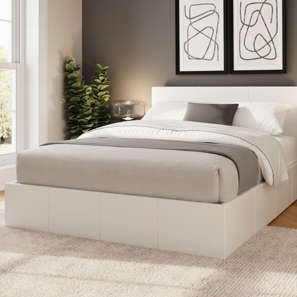 GFW Small Double White End Lift Ottoman Bed