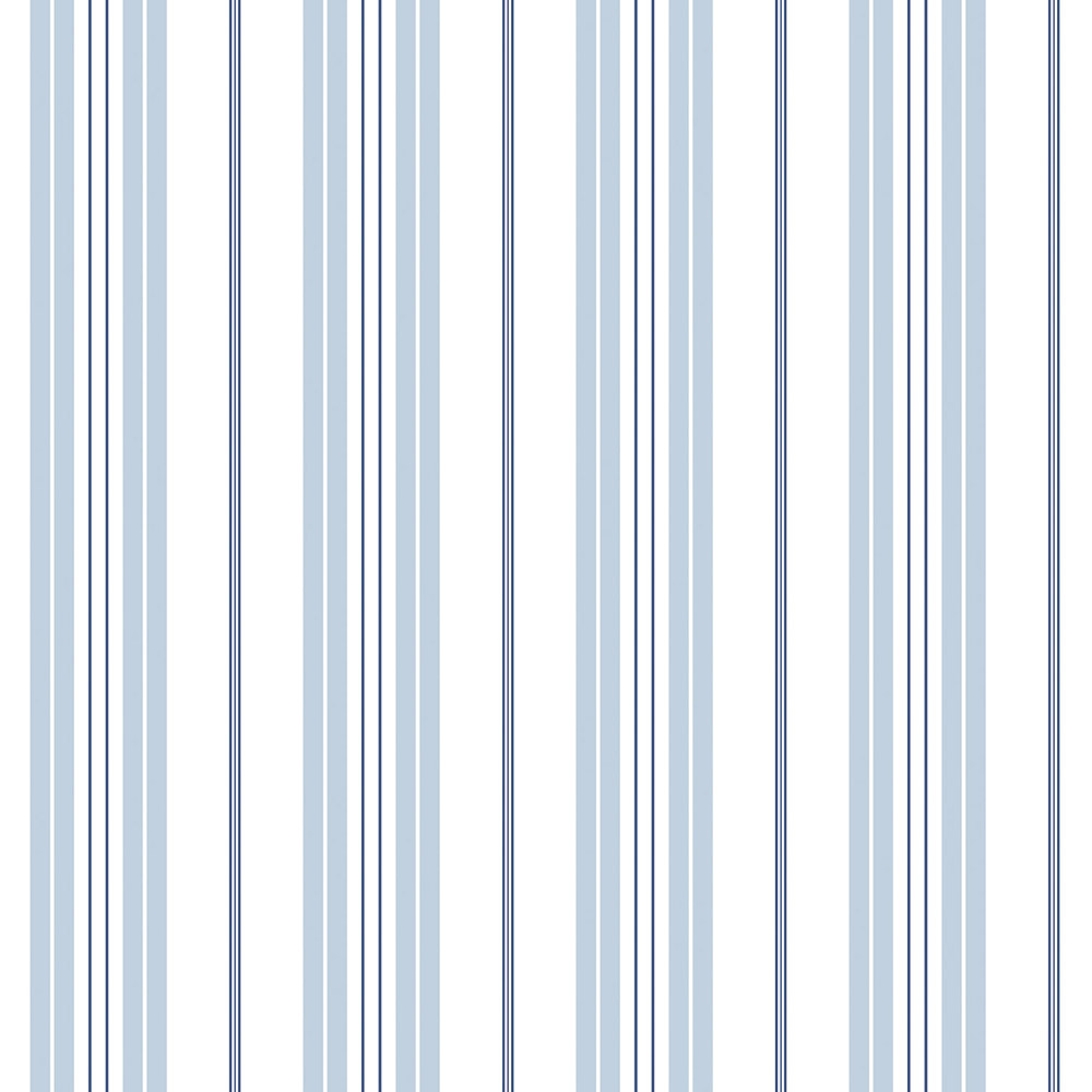Galerie Deauville 2 Striped Light Blue White and Navy Blue Wallpaper