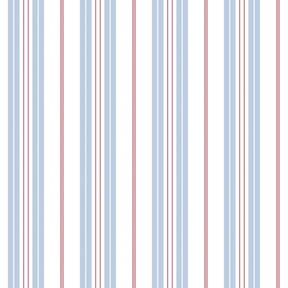 Galerie Deauville 2 Striped Light Blue White and Red Wallpaper