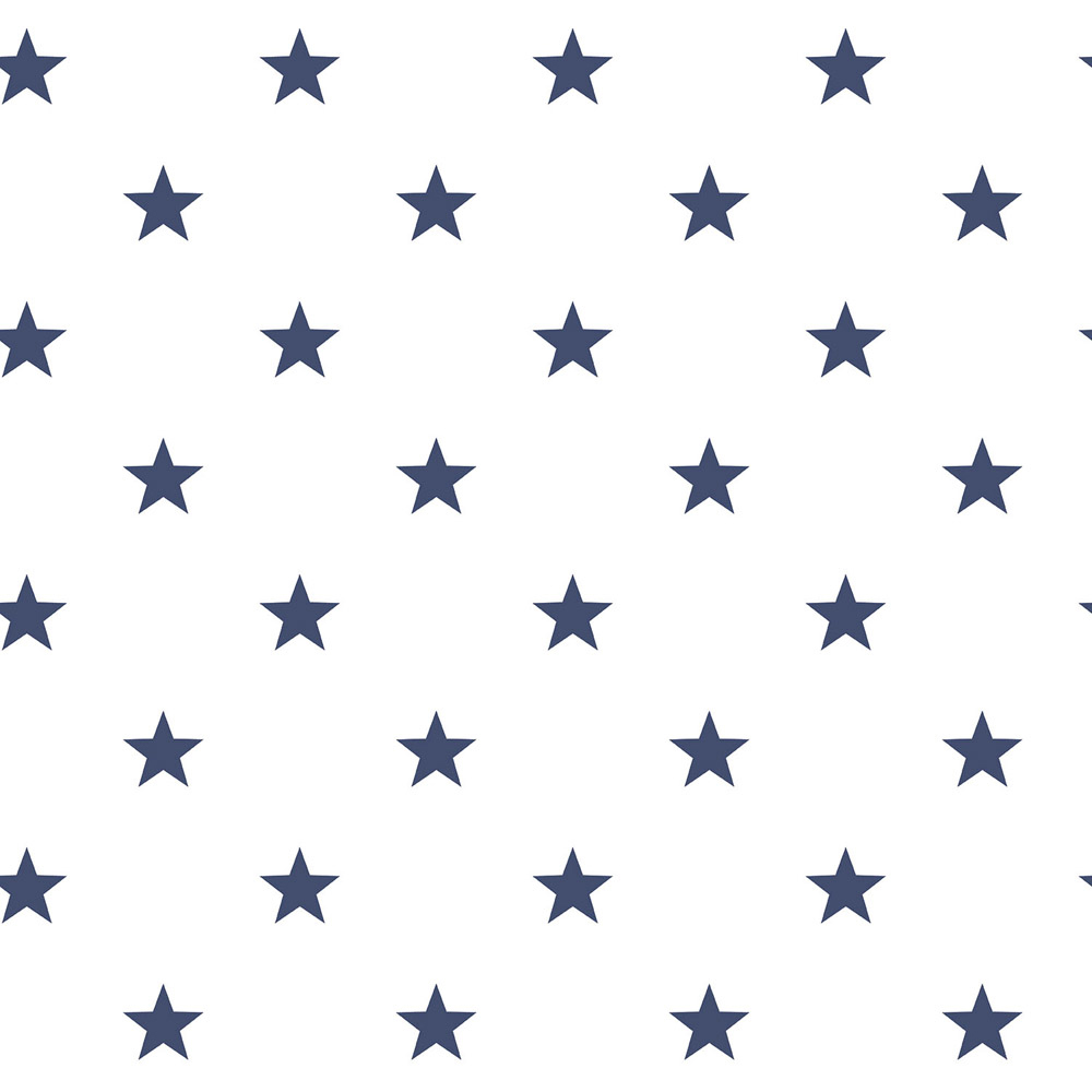 Galerie Deauville 2 Star Navy Blue and White Wallpaper