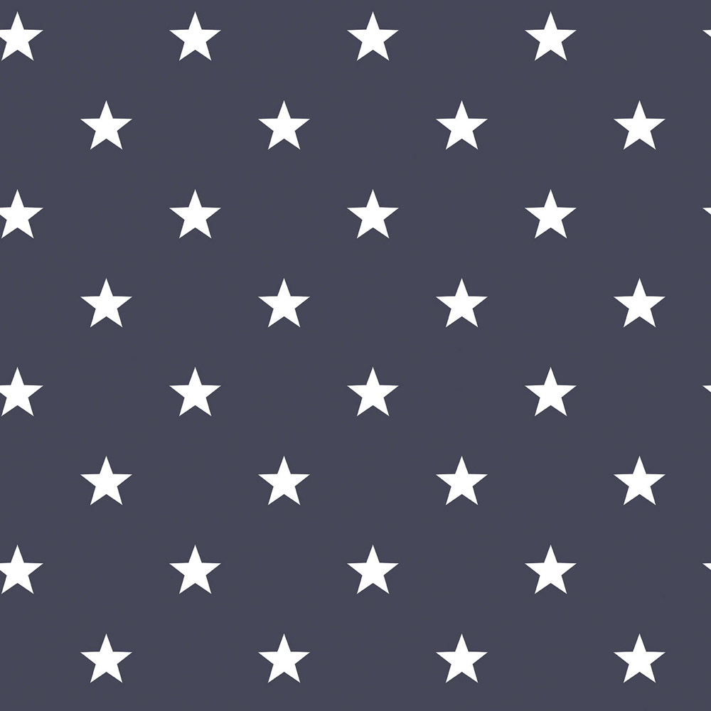 Galerie Deauville 2 Star White and Navy Blue Wallpaper