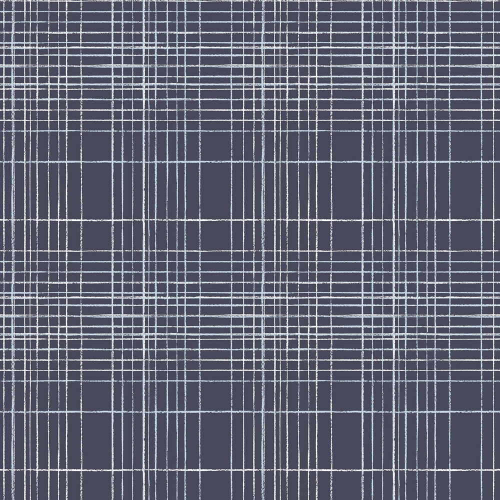 Galerie Deauville 2 Grid Navy and White Wallpaper