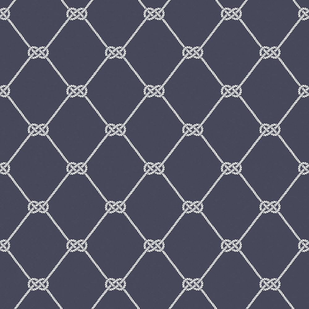 Galerie Deauville 2 Geometric Navy Blue and White Wallpaper