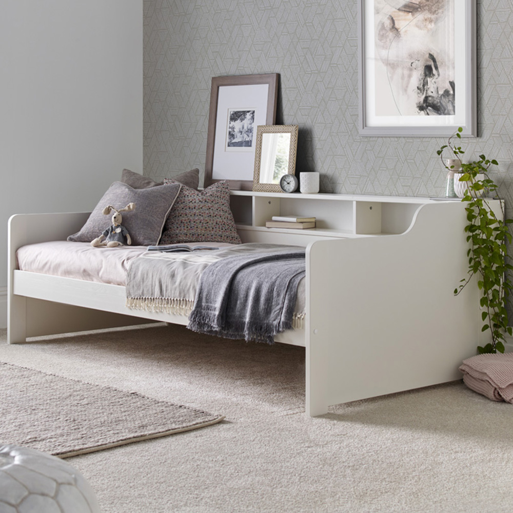 Tyler Single White Bed with Memory Foam Mattress