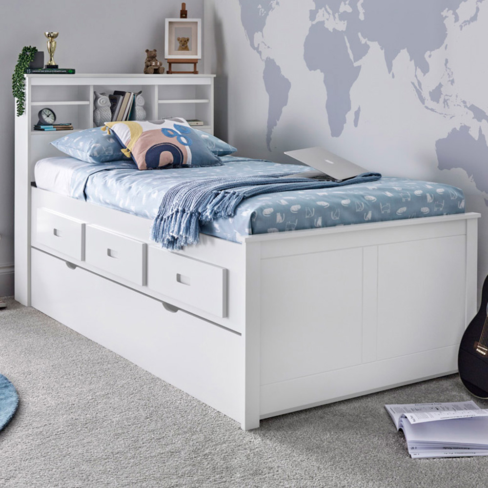 Veera White 3 Drawer Guest Bed - Bedmaster - Single