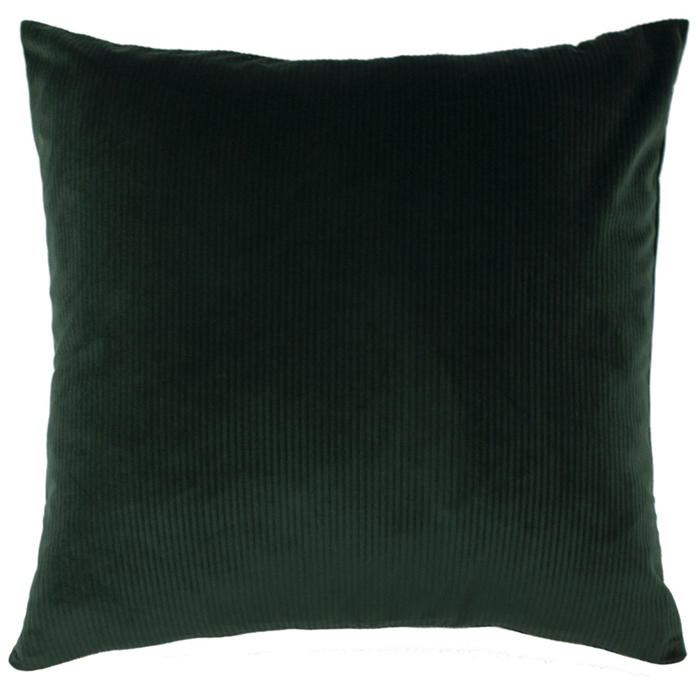 furn. Aurora Emerald Green Ribbed Velvet Cushion