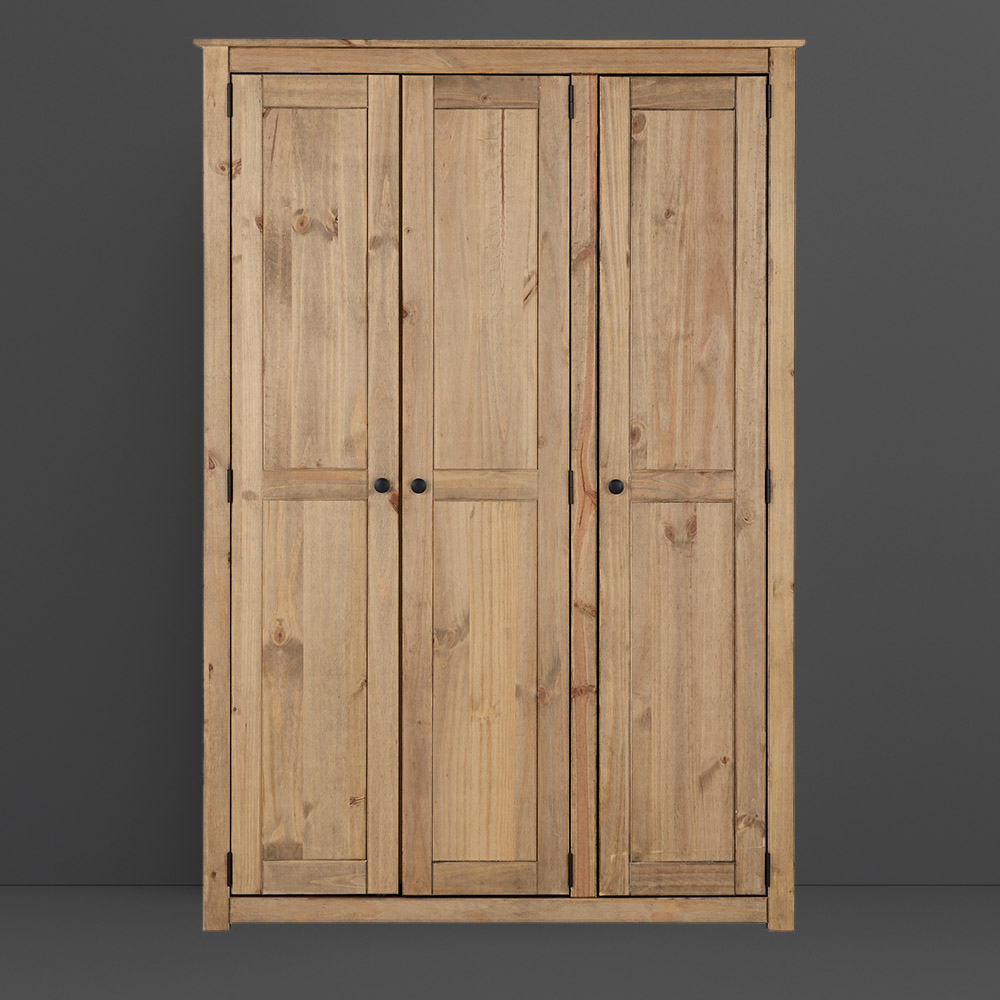 Seconique Panama 3 Door Natural Wax Wardrobe