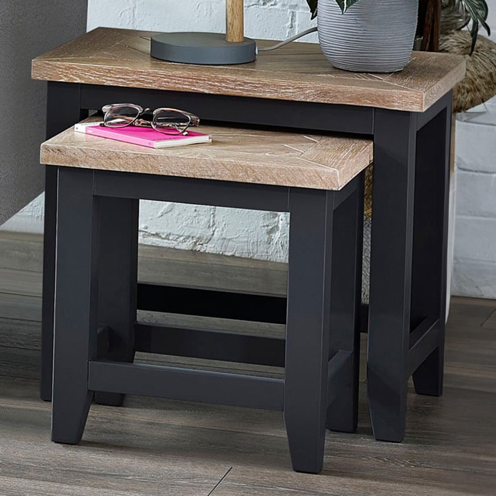 Julian Bowen Bordeaux Dark Grey Nest of Tables Set of 2