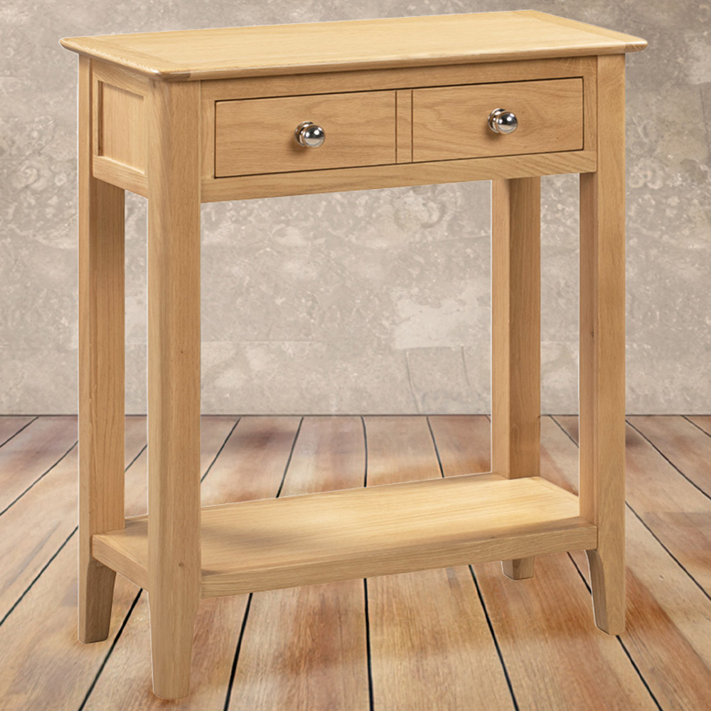 Julian Bowen Cotswold 2 Drawer Oak Console Table