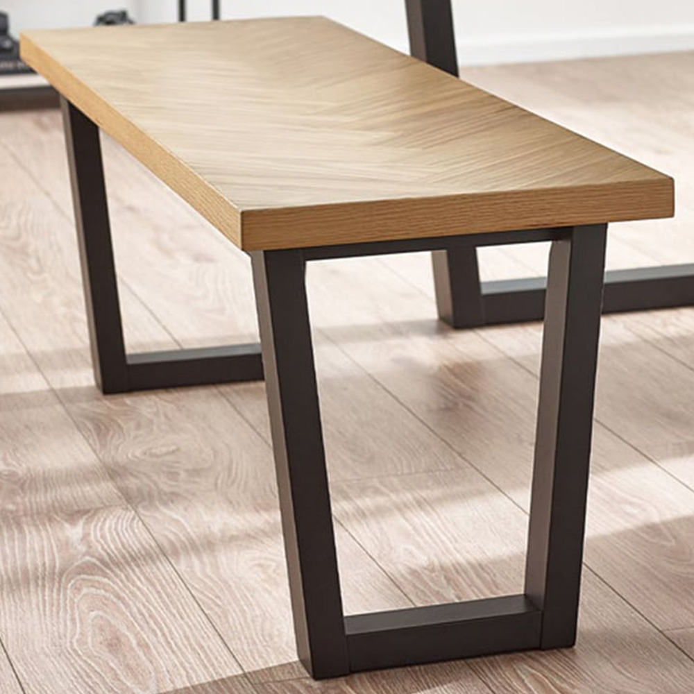 Julian Bowen Hilton 2 Seater White Oak and Black Dining Bench