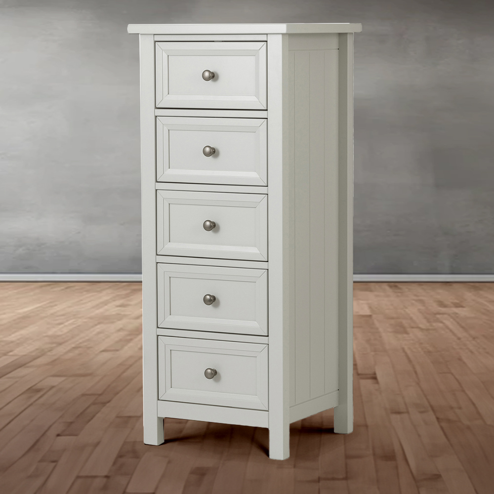 Julian Bowen Maine 5 Drawer Tall Chest of Drawers - Dove Grey