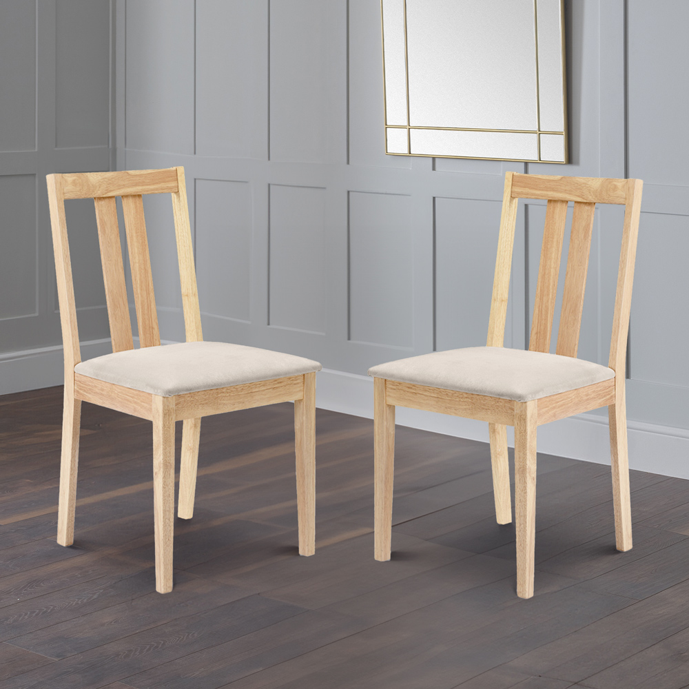 Julian Bowen Rufford Set of 2 Natural Dining Chairs