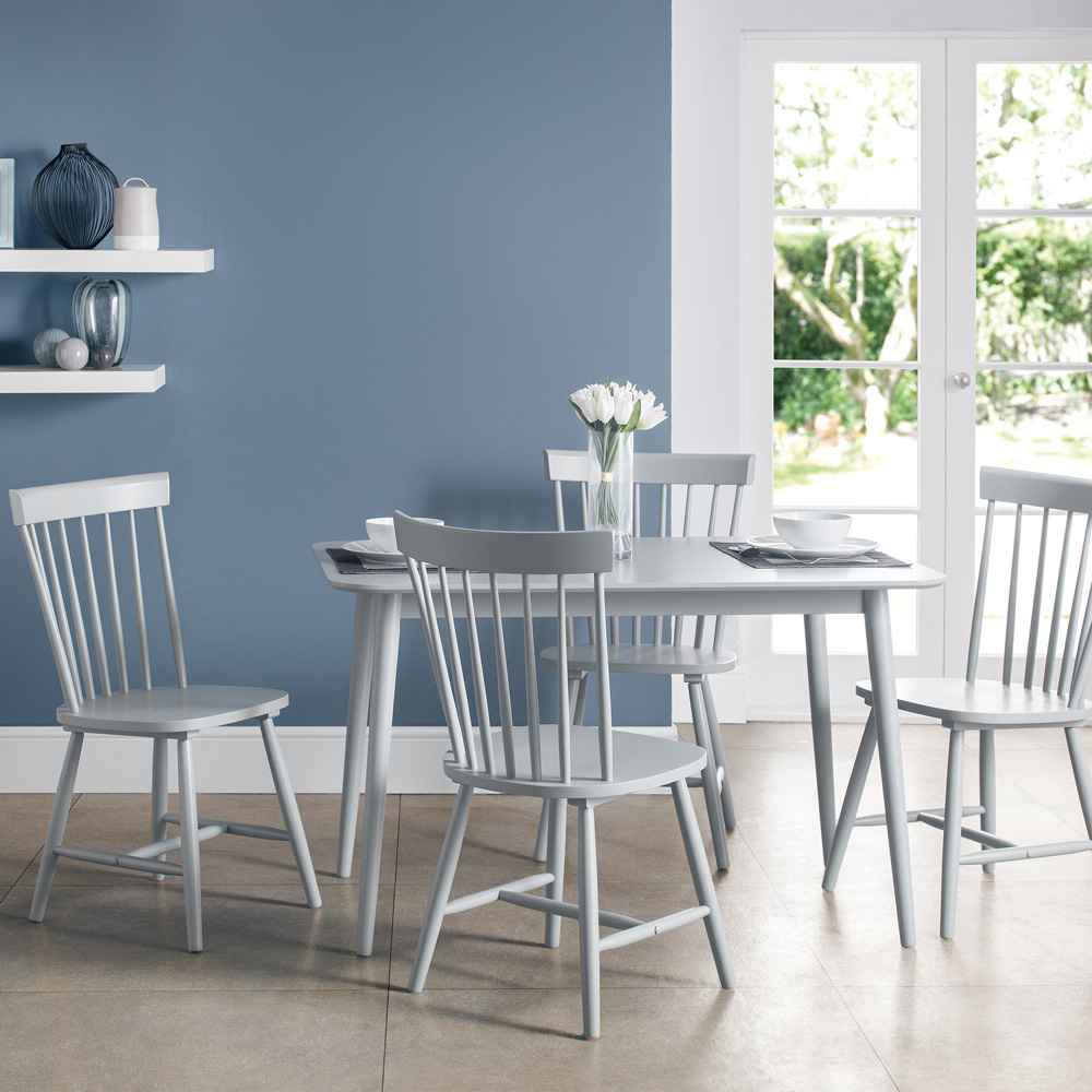Julian Bowen Torino Set of 4 Grey Chairs - Scandinavian Design - Hardwood Construction