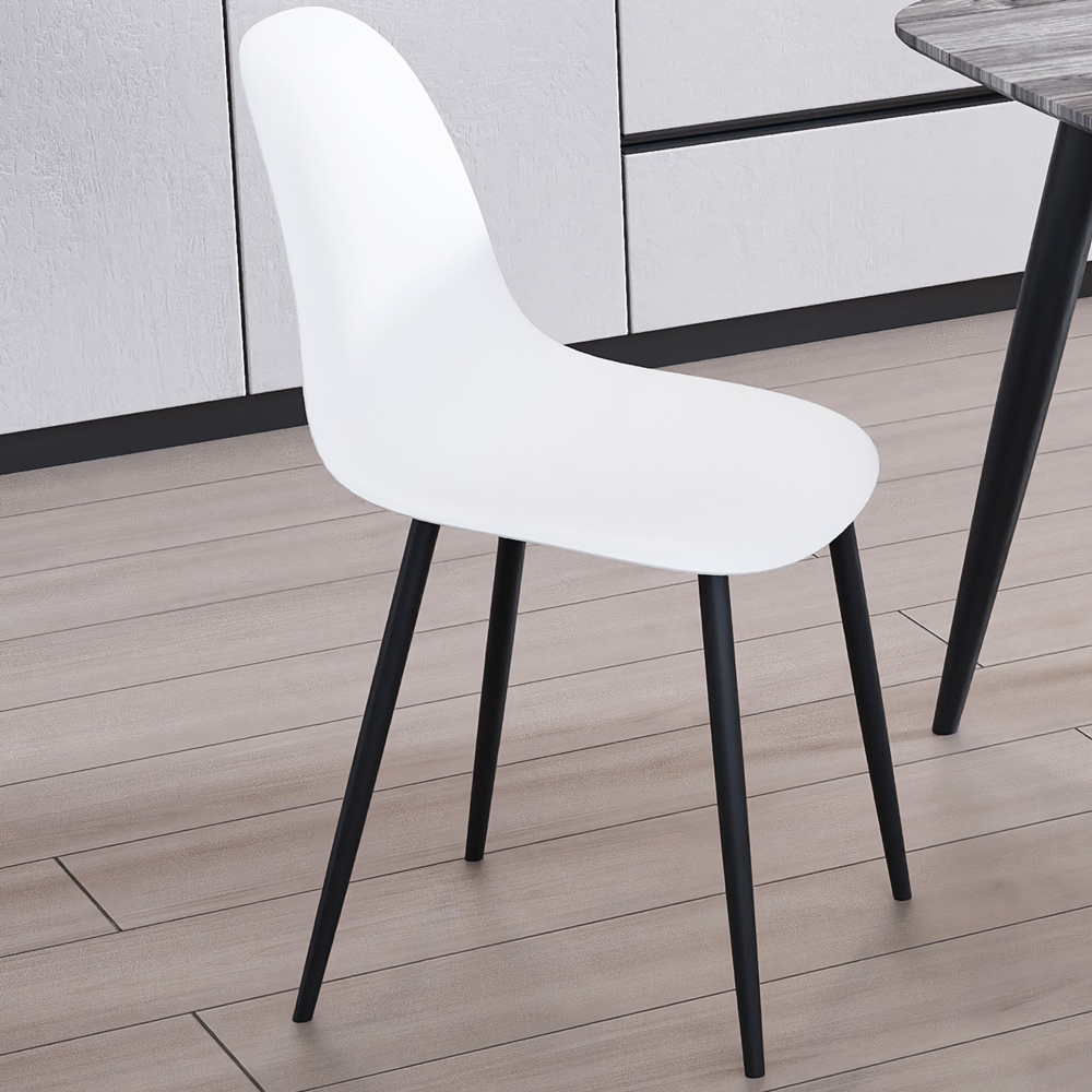 Core Products Aspen Set of 2 White and Black Curved Dining Chairs