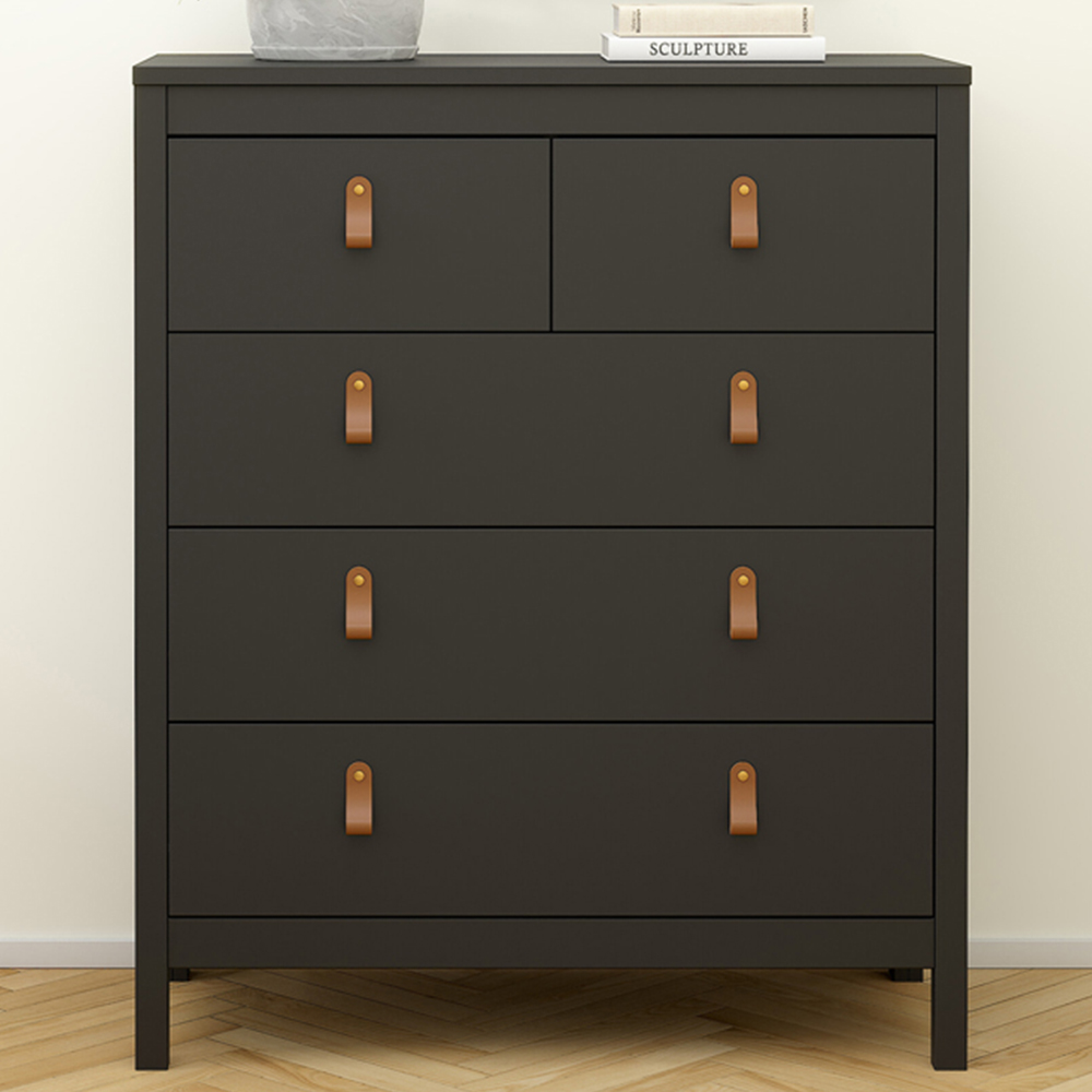 Florence Barcelona 5 Drawer Matt Black Chest of Drawers