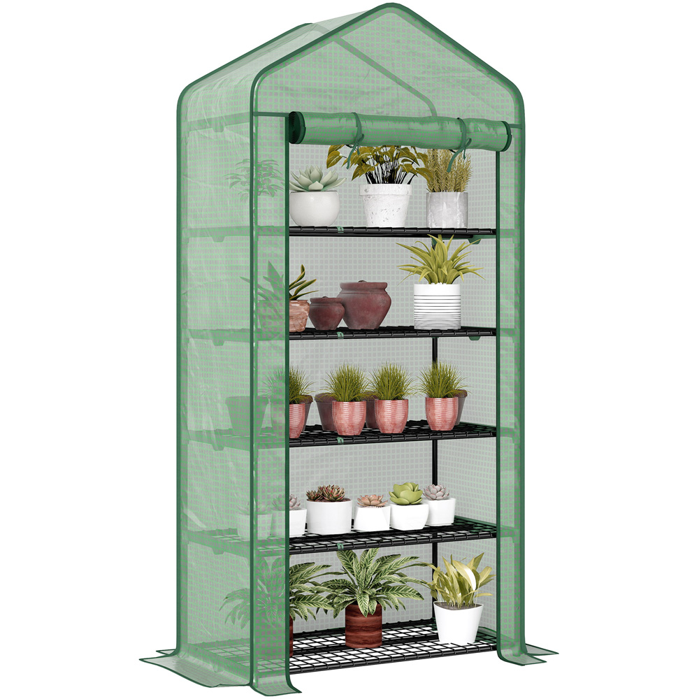 Outsunny Green PE 3 x 1.6ft 5-Tier Widened Greenhouse