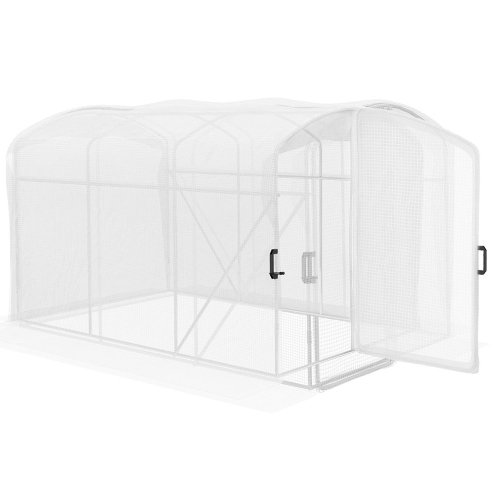 Outsunny Clear Pe Mesh Steel X 9.8Ft Polytunnel Greenhouse Size 6.5