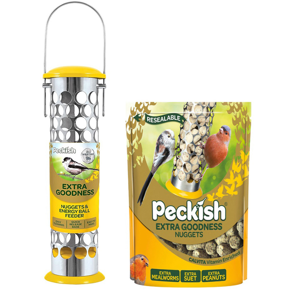 Peckish Wild Bird Extra Goodness Nugget Feeder with Extra 1kg