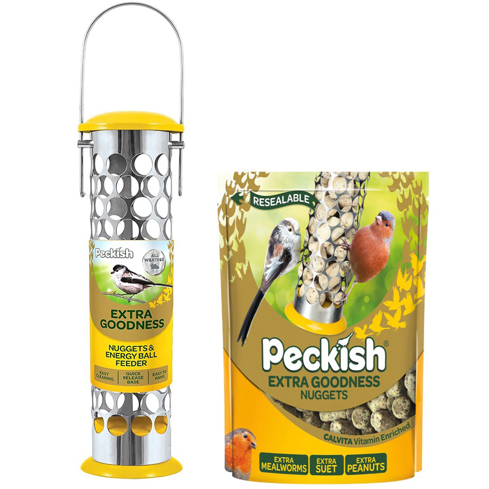 Peckish Wild Bird Extra Goodness Nugget Feeder with Extra 2kg