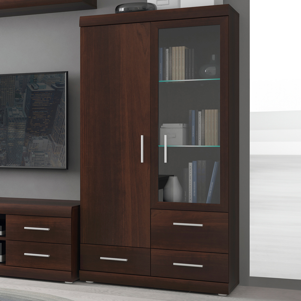 Furniture To Go Red Florence Imperial Door 3 Drawer Dark Mahogany Display Cabinet Size 2