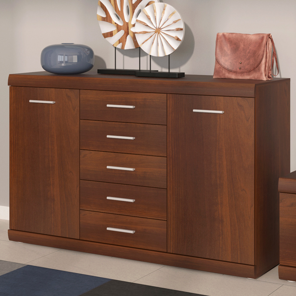 Furniture To Go Red Florence Imperial Door 5 Drawer Dark Mahogany Sideboard Size 2