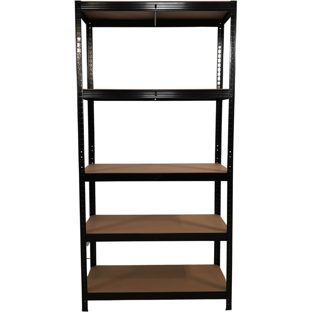 Samuel Alexander 5 Tier Black Heavy Duty Metal Shelving Storage Racking Unit 0.9 x 1.8m