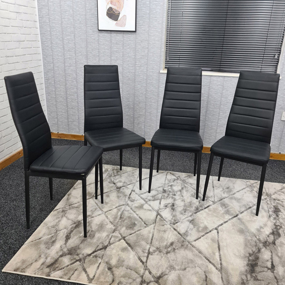 Kosy Koala Set of 4 Black Faux Leather Dining Chair