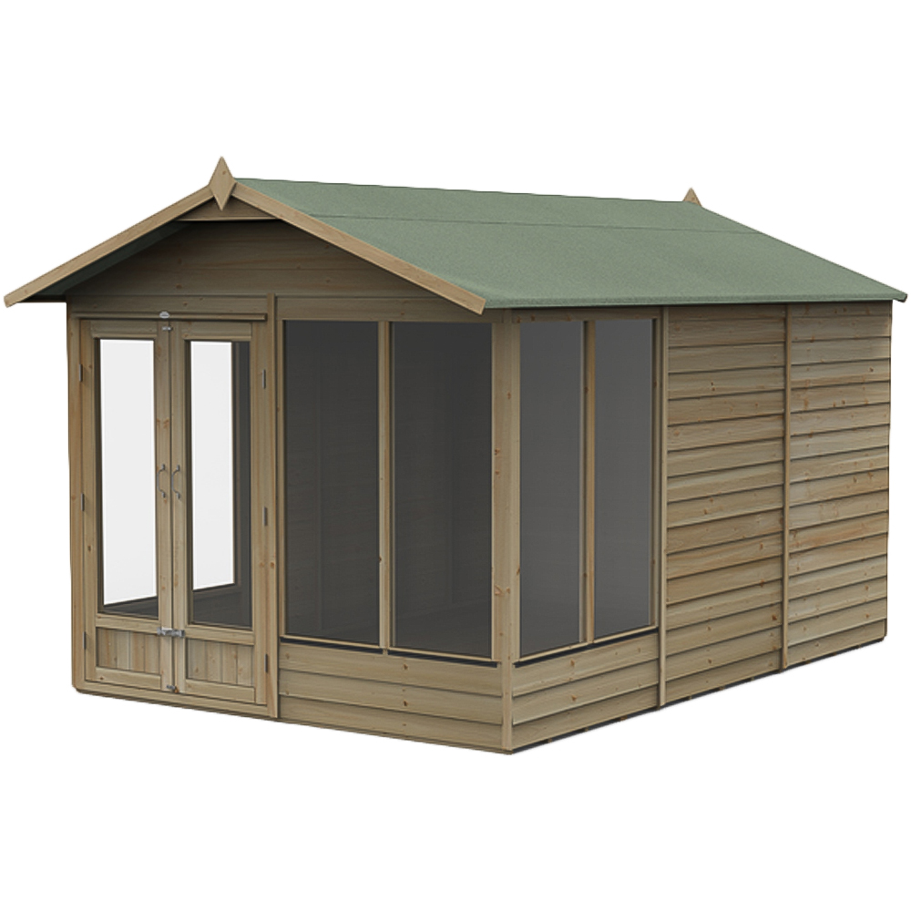 Forest Garden 4LIFE 8 x 12ft Double Door 6 Windows Apex Summerhouse