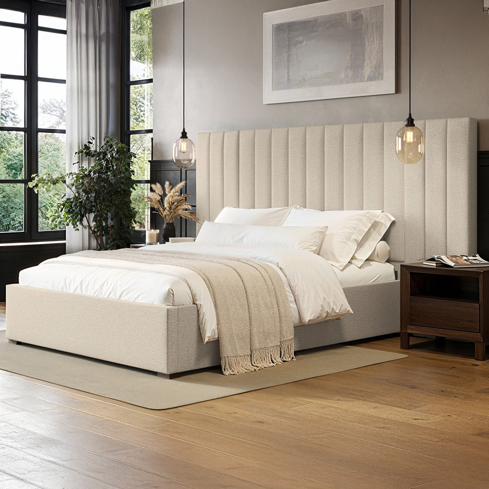 Flair Beds Cream Flair Rosita King Size Hotel Bed With Panelled Headboard