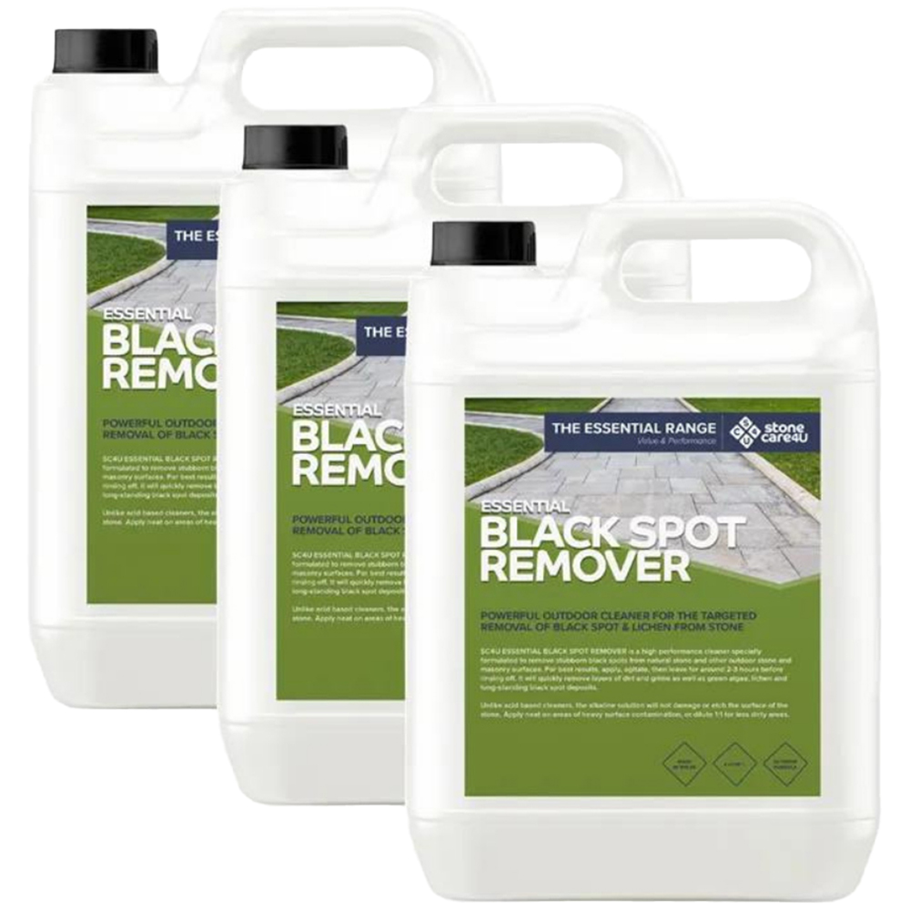 StoneCare4U Essential Black Spot Remover - 5L - 3 Pack - Paving Cleaner - Patio Cleaner