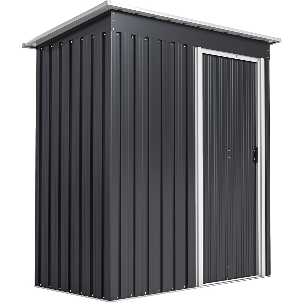 Outsunny 5 x 3ft Black Metal Pent Garden Shed
